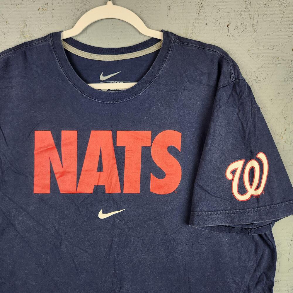 Washington Nationals Shirt Mens XL Blue MLB Baseball Nike NATS Graphic Logo Tee